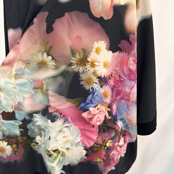 Ted Baker London Lovinia Black Floral Open Cardigan Size L/XL Womens - Picture 6 of 8